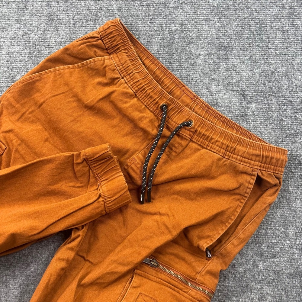 Tony Hawk Cargo Jogger Pants Medium Orange Elastic Waist Drawstring Mens